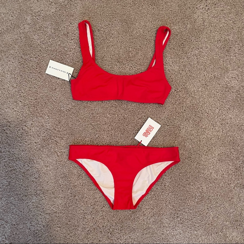 NWT Solid & Striped Elle Bikini Red Size Small